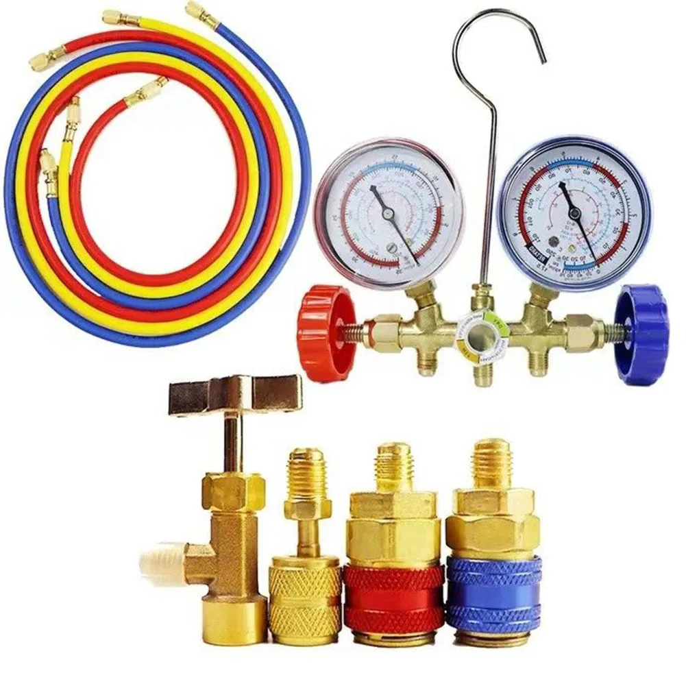 Manifold Gauge Hose Adapter Kit Car Air Conditioning Pressure Gauge Accessories Suit For R410A R32 R404A R134A
Manifold Gauge Hose Adapter Kit Car Air Conditioning Pressure Gauge Accessories Suit For R410A R32 R404A R134A