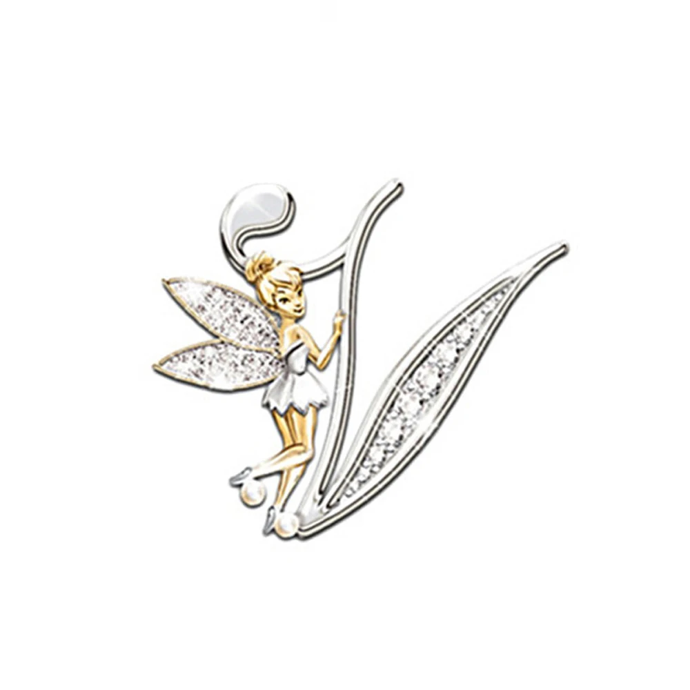 Luxury Brooch Elf Angel Alphabet A-Z Letter Lapel Pin Women Rhinestone Metal Glossy Lapel Collar Pin Scarf Clothes Decor Jewelry Luxury Brooch Elf Angel Alphabet A-Z Letter Lapel Pin Women Rhinestone Metal Glossy Lapel Collar Pin Scarf Clothes Decor Jewelry