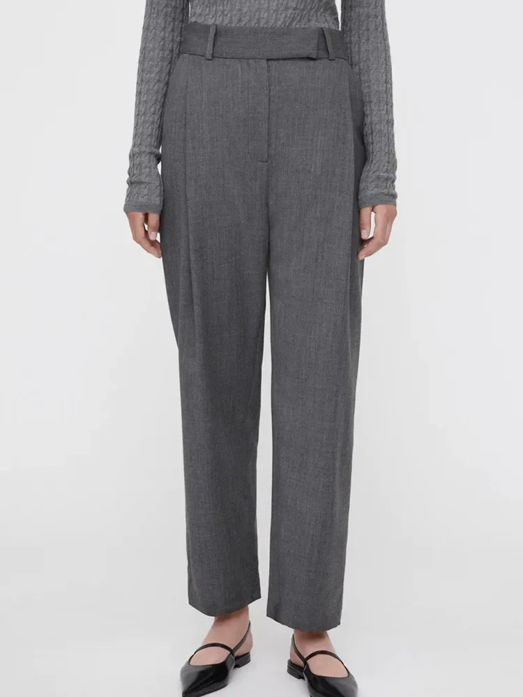 Women's Straight Suit Pants 2023 New Wool Pleated High Waist Solid Color Commuting Long Trousers
Women's Straight Suit Pants 2023 New Wool Pleated High Waist Solid Color Commuting Long Trousers