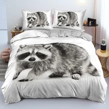 High Quality Animal Raccoon Cute Duvet Cover Set White Quilt Cover Bedclothes With Pillowcases Single Double Queen King Sizes 
High Quality Animal Raccoon Cute Duvet Cover Set White Quilt Cover Bedclothes With Pillowcases Single Double Queen King Sizes