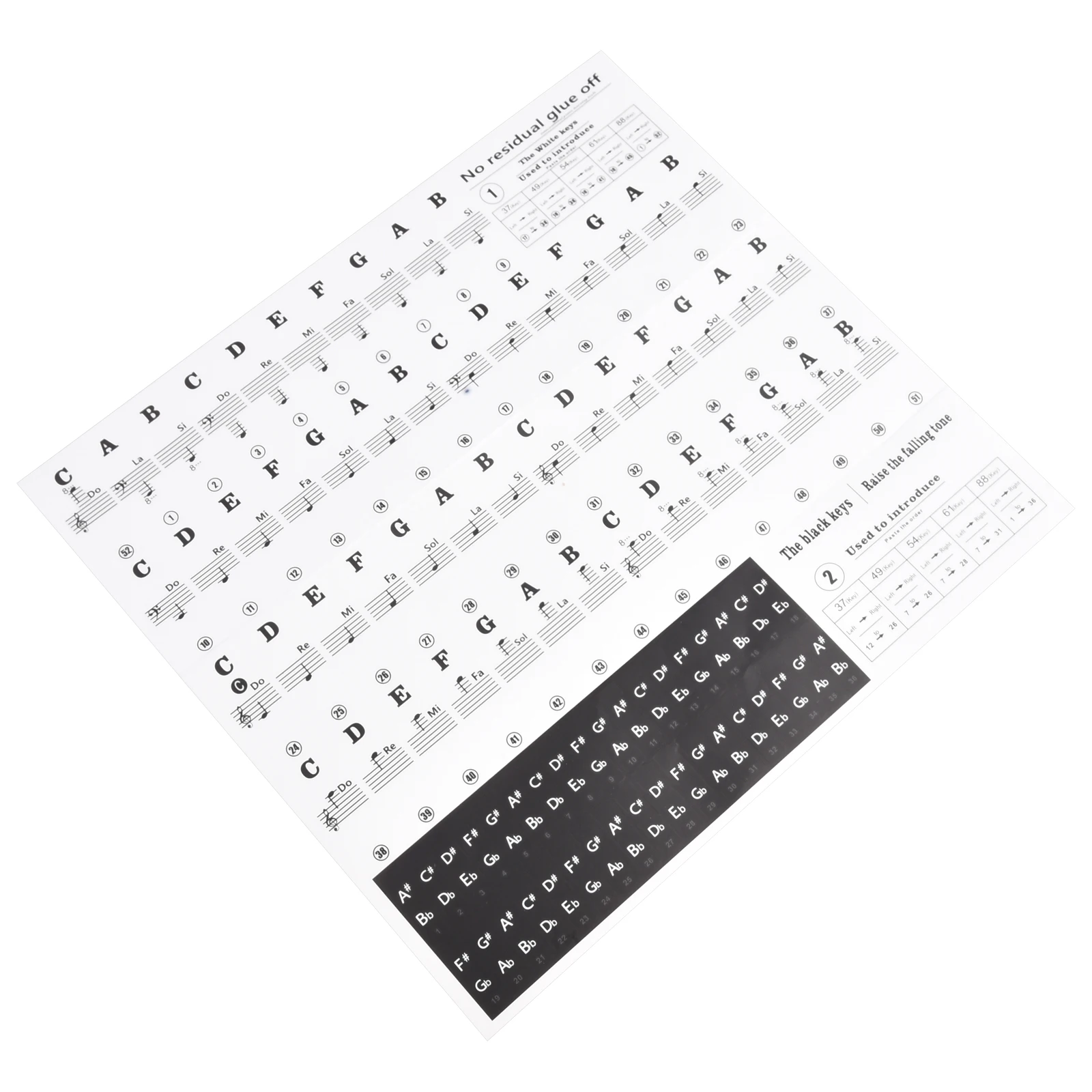 Piano Decal Notes Piano Stickers 1 Pcs 88/61/54/49/37 Keys Approx. 15 G Approx. 25*23cm Balck Learning Beginners
Piano Decal Notes Piano Stickers 1 Pcs 88/61/54/49/37 Keys Approx. 15 G Approx. 25*23cm Balck Learning Beginners