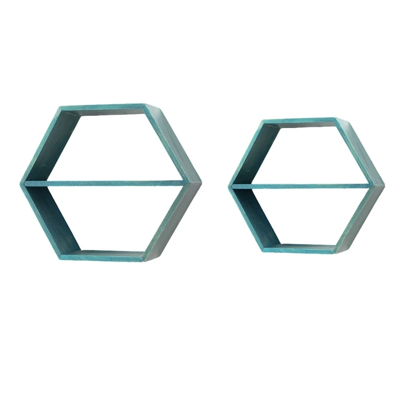 

2PCS Hexagon Shelves Honeycomb Shelves Wall Mounted Storage Background Wall Shelf Hexagonal Storage Rack Mounted Shelf