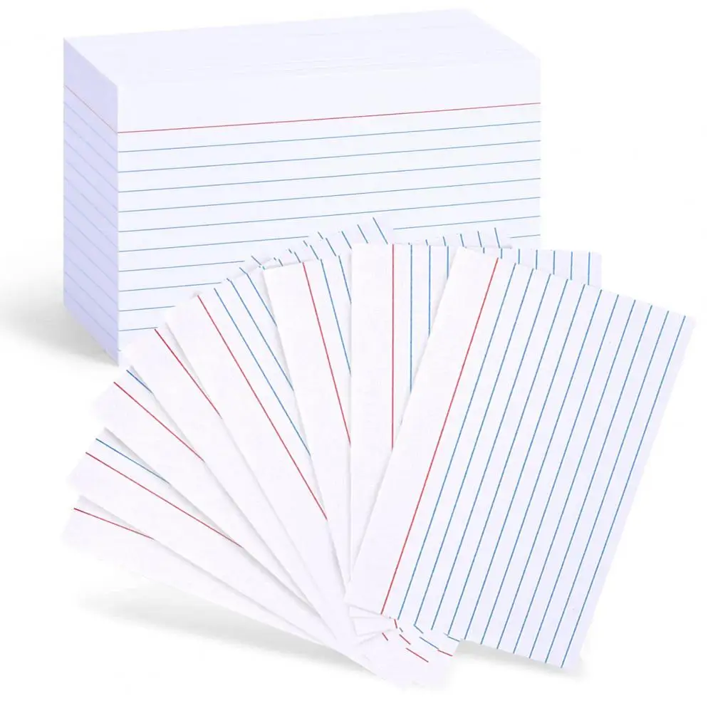 

200 Sheets Small Thick Ruled Index Cards Hanging Hole Horizontal Inner Page Message Papers Memo Pad School Office Supplies