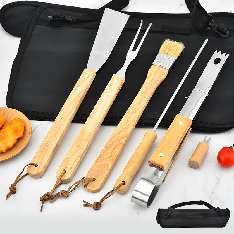 Baking Set Set of Ten Pieces Multipurpose Stainless Steel Wooden Handle Barbecue Fork Scraper Drum Bag Wooden Handle Baking Set
Baking Set Set of Ten Pieces Multipurpose Stainless Steel Wooden Handle Barbecue Fork Scraper Drum Bag Wooden Handle Baking Set