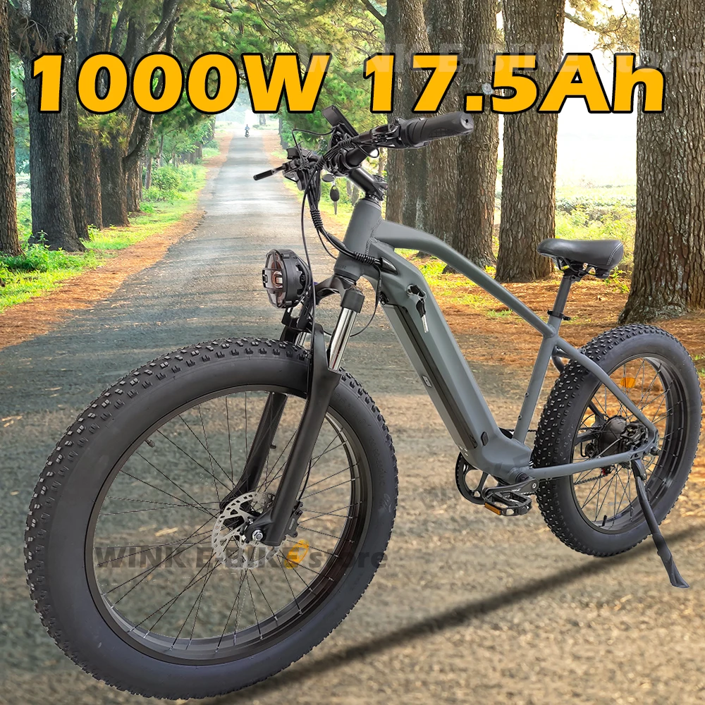 Electric Bike for Adults 1000W Motor 45km/h Mountain Ebike 48V 17.5Ah Removable Battery 26'' Fat Tire E Bike 7-Speed Snow Ebike
Electric Bike for Adults 1000W Motor 45km/h Mountain Ebike 48V 17.5Ah Removable Battery 26'' Fat Tire E Bike 7-Speed Snow Ebike