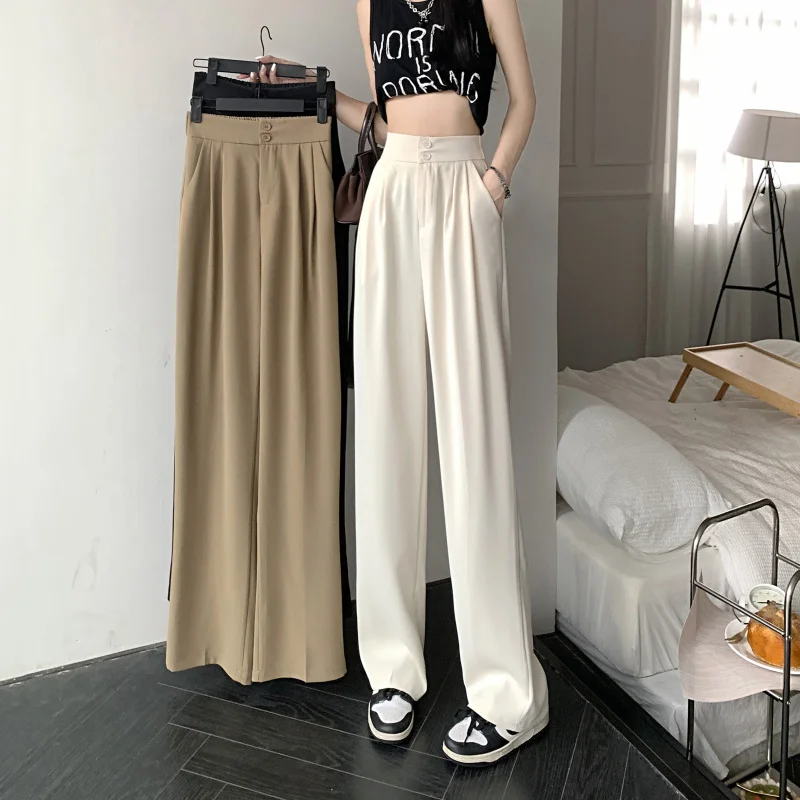 High Waist Casual Pants Women's Spring Korean Version 2023 Black White Loose Wide Leg Floor Dragging Suit Pants
High Waist Casual Pants Women's Spring Korean Version 2023 Black White Loose Wide Leg Floor Dragging Suit Pants