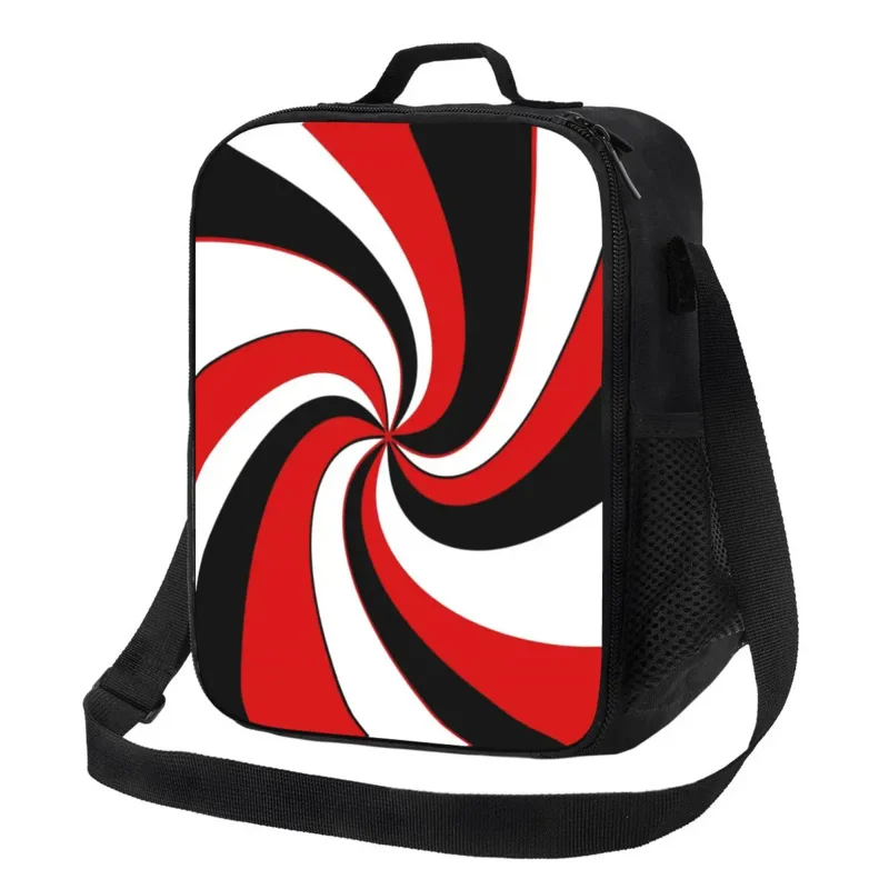 Red Black And White Twist Portable Lunch Boxes for Women Abstract Geometric Cooler Thermal Food Insulated Lunch Bag School 
Red Black And White Twist Portable Lunch Boxes for Women Abstract Geometric Cooler Thermal Food Insulated Lunch Bag School