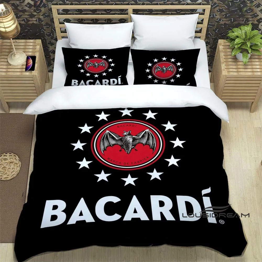 

Bacardi Rum Logo Bedding Set Fashion 3D Printing Home Decoration Boy Girl King Size Bedding Set Quilt Cover Pillowcas