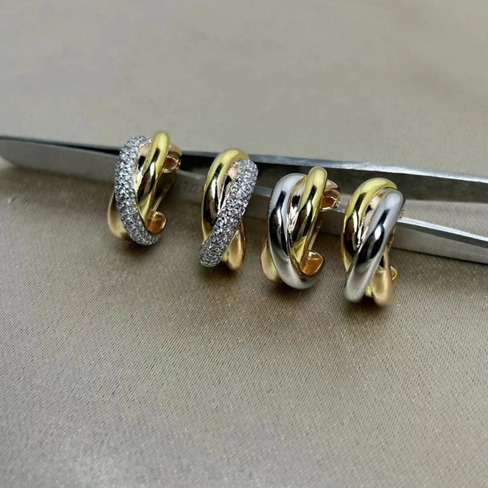 High Quality Classic Brand 925 Sterling Silver Trinity Earrings for Women Simple Fashion Party Luxury Jewelry
High Quality Classic Brand 925 Sterling Silver Trinity Earrings for Women Simple Fashion Party Luxury Jewelry