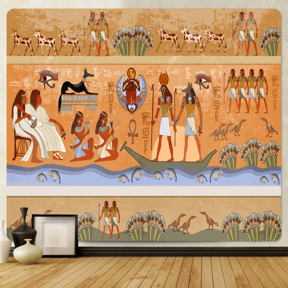 

Ancient Egyptian mural home decoration art tapestry hippie bohemian wall hanging bedroom wall decoration background cloth
