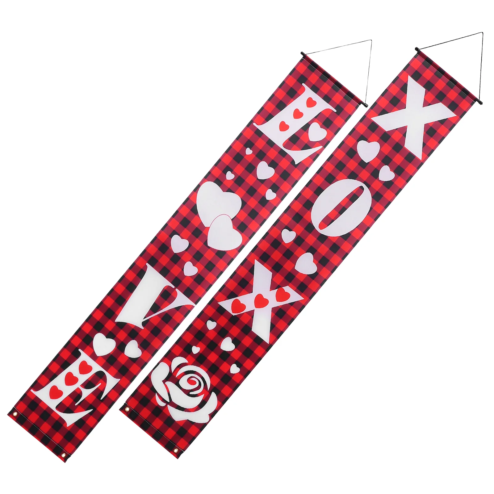 

1 pair of Decorative Valentines Banners Valentine Porch Signs Door Hanging Banners