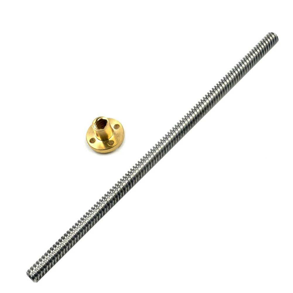 Long lasting 8mm Stainless Steel Trapezoidal Lead Screw Rod and Brass Nut for 3D Printers and Engraving Machines
Long lasting 8mm Stainless Steel Trapezoidal Lead Screw Rod and Brass Nut for 3D Printers and Engraving Machines