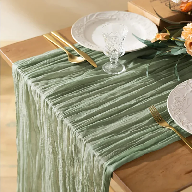 

Полупрозрачная настольная дорожка, винтажная марлевая подставка для стола, свадебная столовая искусственная Рождественская Банкетка, арки, украшение торта