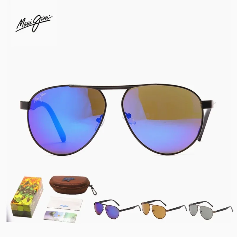 

Maui Jim Fashion Classic Square Sunglasses Cool Men Vintage Brand Design Metal Sun Glasses Women Shades UV400