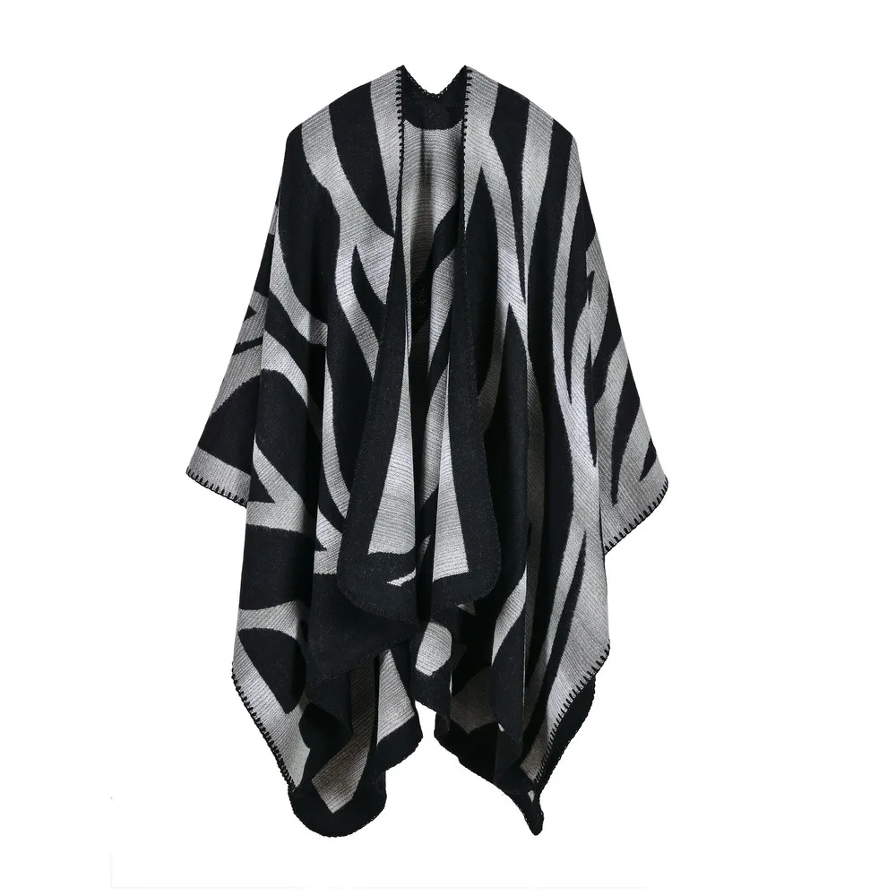 Autumn Winter Women's Camouflage Gradient Imitation Cashmere Split Fork Lengthened Thickened Shawl Ponchos Capes Black
Autumn Winter Women's Camouflage Gradient Imitation Cashmere Split Fork Lengthened Thickened Shawl Ponchos Capes Black