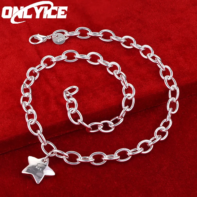 

Классическое ожерелье из стерлингового серебра 925 пробы с подвеской в виде однотонной звезды для женщин и мужчин, подвески, ювелирные изделия в стиле хип-хоп и рэп, модное искусственное колье