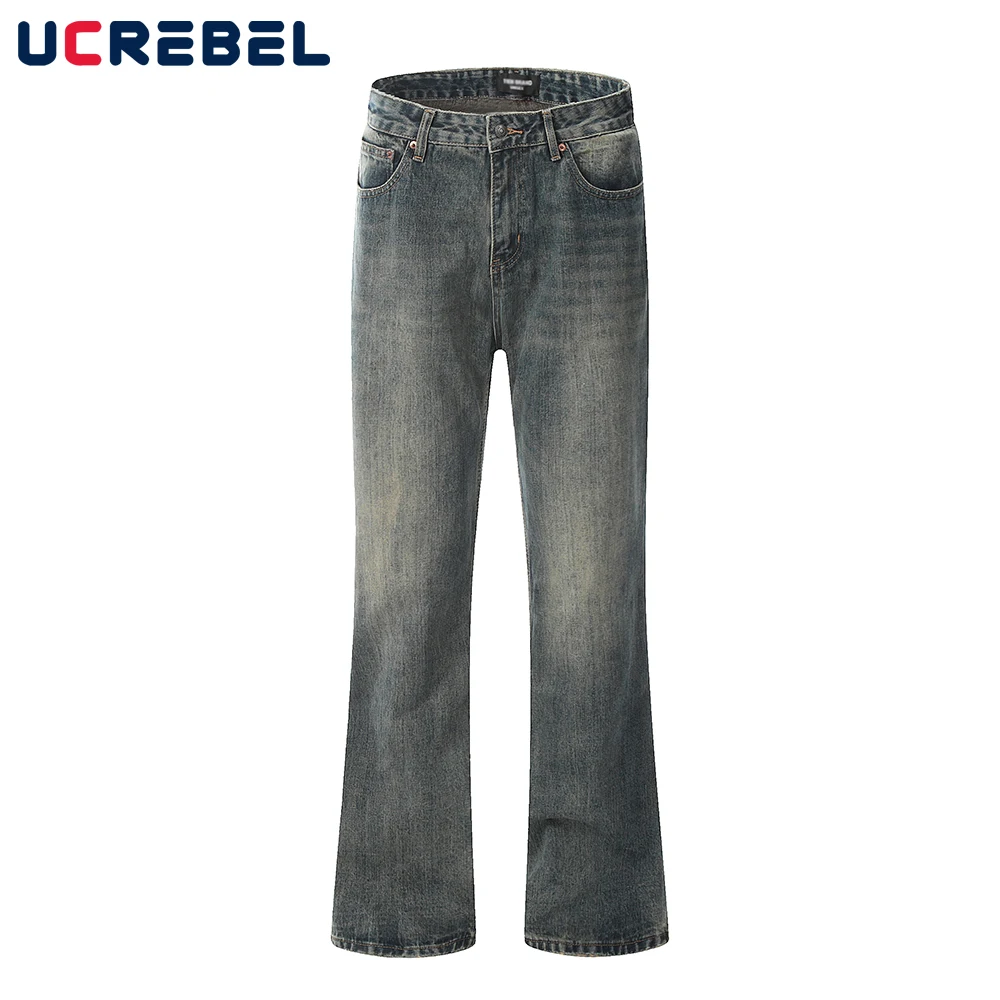 High Street Retro Washed Blue Flared Jeans Mens Straight-leg Loose Denim Pants Men Casual Trousers
High Street Retro Washed Blue Flared Jeans Mens Straight-leg Loose Denim Pants Men Casual Trousers