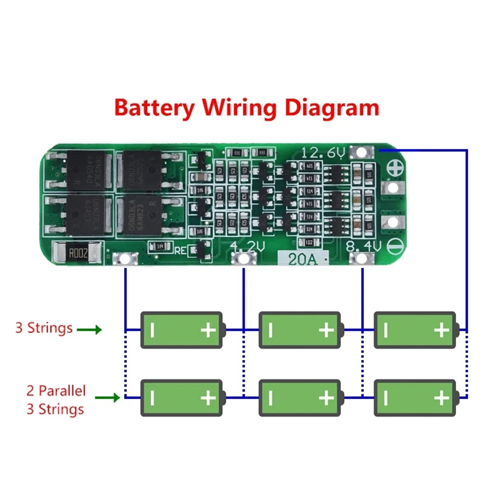 Li-ion Battery Protection Board Revision 2.3 20A 3S 59x20x3.4mm Cell Module High Quality PCB BMS Protection Board
Li-ion Battery Protection Board Revision 2.3 20A 3S 59x20x3.4mm Cell Module High Quality PCB BMS Protection Board