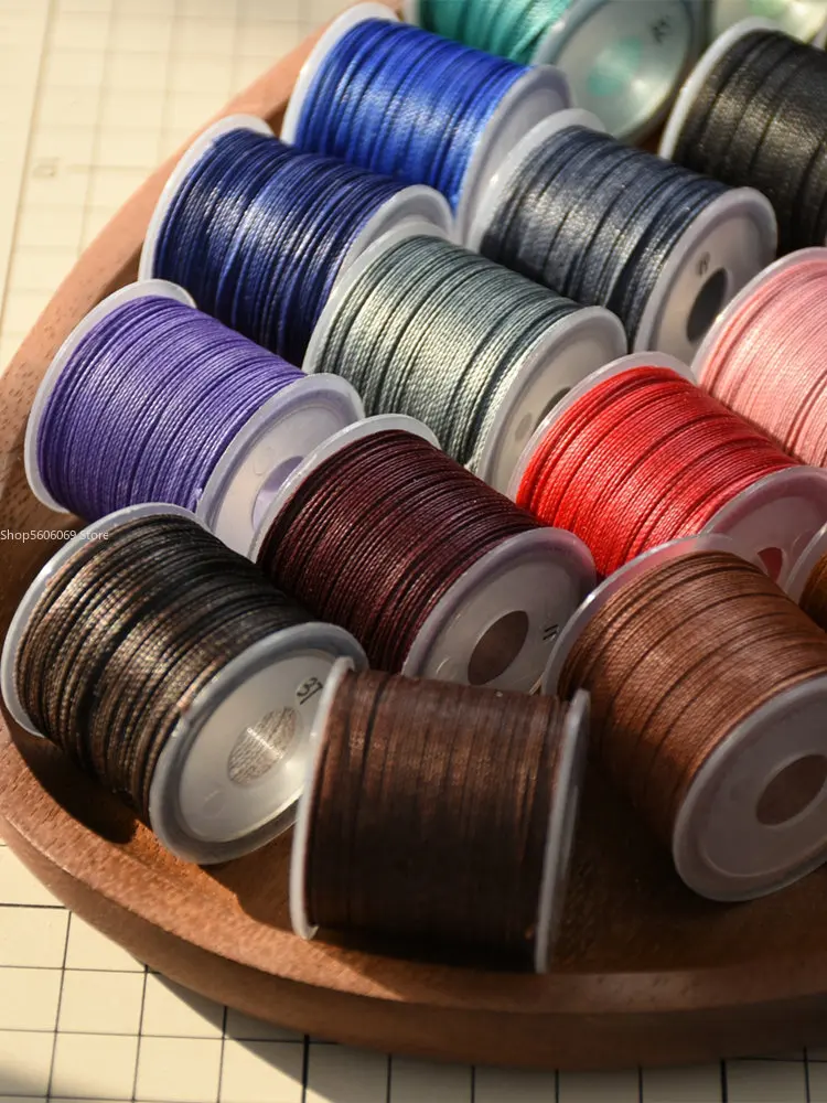 

Multi-color Non-spread Strands Round Waxed Thread Braided Thread 0.5mm 25m Small Spool Diy Leather Hand Sewing Thread Silk