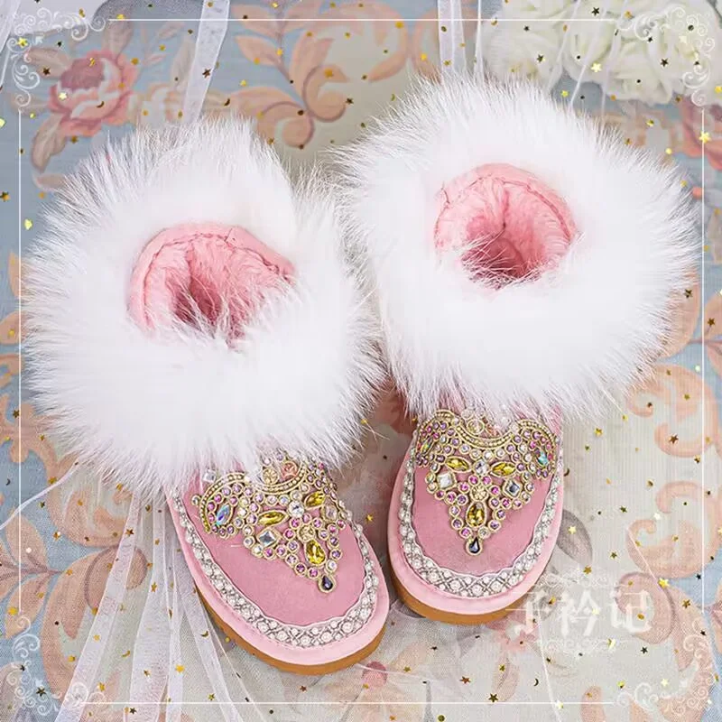 Fox hair hand custom dazzling rhineshewn all-in-one fur boots women's winter fashion 35-44
Fox hair hand custom dazzling rhineshewn all-in-one fur boots women's winter fashion 35-44