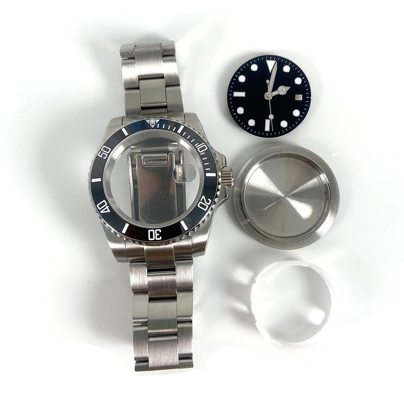 40Mm Watch Accessories SUB Stainless Steel Watch Case Sapphire Glass Ceramic Ring +Watch Band Set For 8215 2813 Movement
40Mm Watch Accessories SUB Stainless Steel Watch Case Sapphire Glass Ceramic Ring +Watch Band Set For 8215 2813 Movement