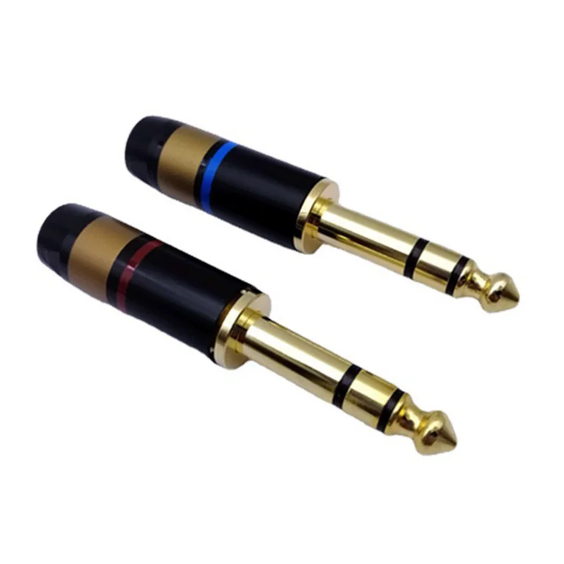 

6.35mm Audio Jack Gold plated 6.5 Two channel Plug 6.35 Two-Channel Audio Adapter For Home Theater Devices Speakers & Amplifier