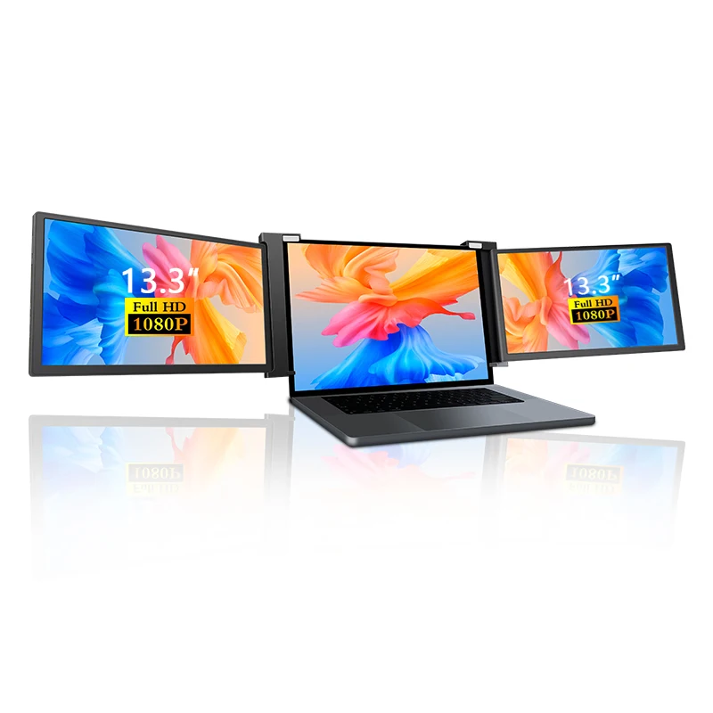 2023 Hot Sale High Quality 13.3 Inch 2 IPS Full View Portable Monitors Tri-screen Monitor Extended Laptop Screen
2023 Hot Sale High Quality 13.3 Inch 2 IPS Full View Portable Monitors Tri-screen Monitor Extended Laptop Screen