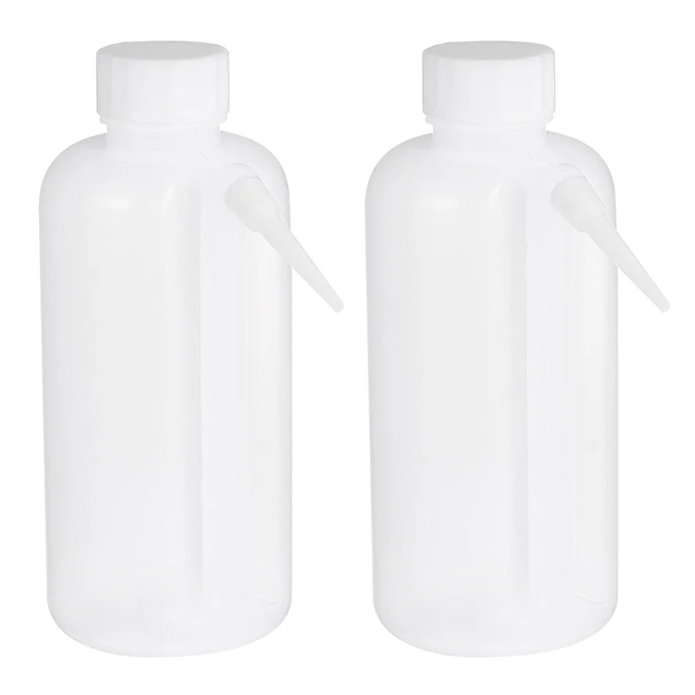 

2 Pcs Side Pipe Wash Bottle Rinse Squeeze Bottles One-piece for Chemicals Washing Plastic