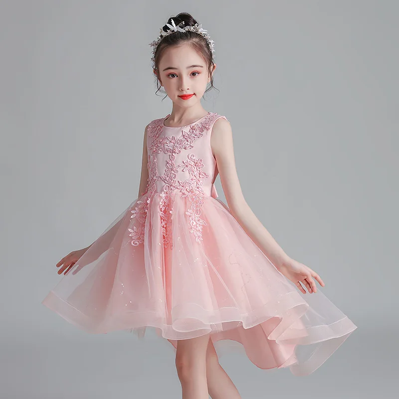 

Child's Party Christmas Gala Prom Communion Girls Dresses Princess 3 5 7 10 To 12 Years Pink White Long Wedding Ceremony Clothes