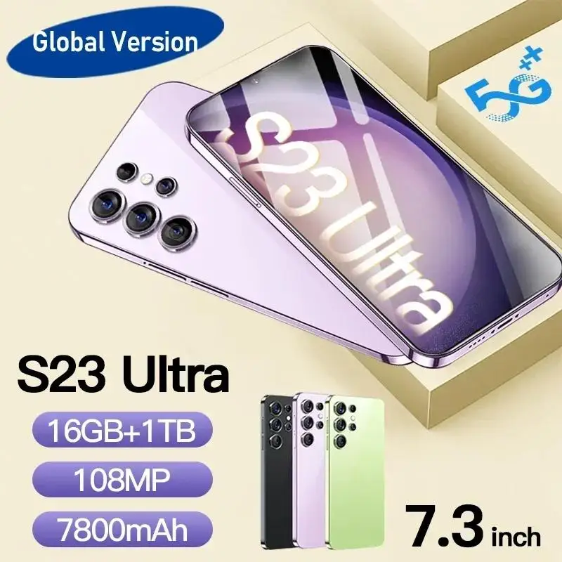 

New 5g original s23 ultra phone 7800mAh Mobile phone 22GB+2TB Cellphones 7.3inch Phone unlocked global Android smartphone