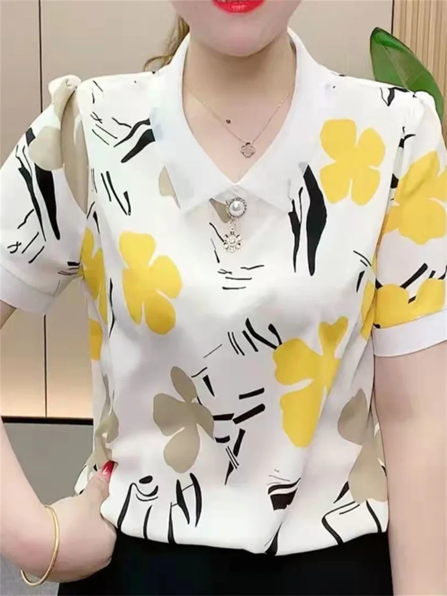 Woman Summer Style Blouses Shirts Lady Casual Short Sleeve Peter Pan Collar Flower Printed Blusas Tops ZZ1493
Woman Summer Style Blouses Shirts Lady Casual Short Sleeve Peter Pan Collar Flower Printed Blusas Tops ZZ1493