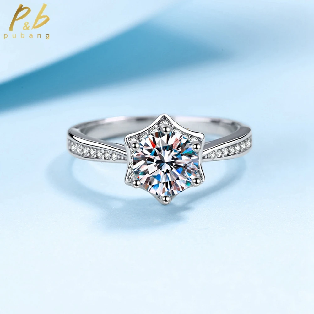 PuBang Fine Jewelry Real 925 Sterling Silver Classic Moissanite Anniversary Engagement Diamond Ring for Women Gift Free Shipping
PuBang Fine Jewelry Real 925 Sterling Silver Classic Moissanite Anniversary Engagement Diamond Ring for Women Gift Free Shipping