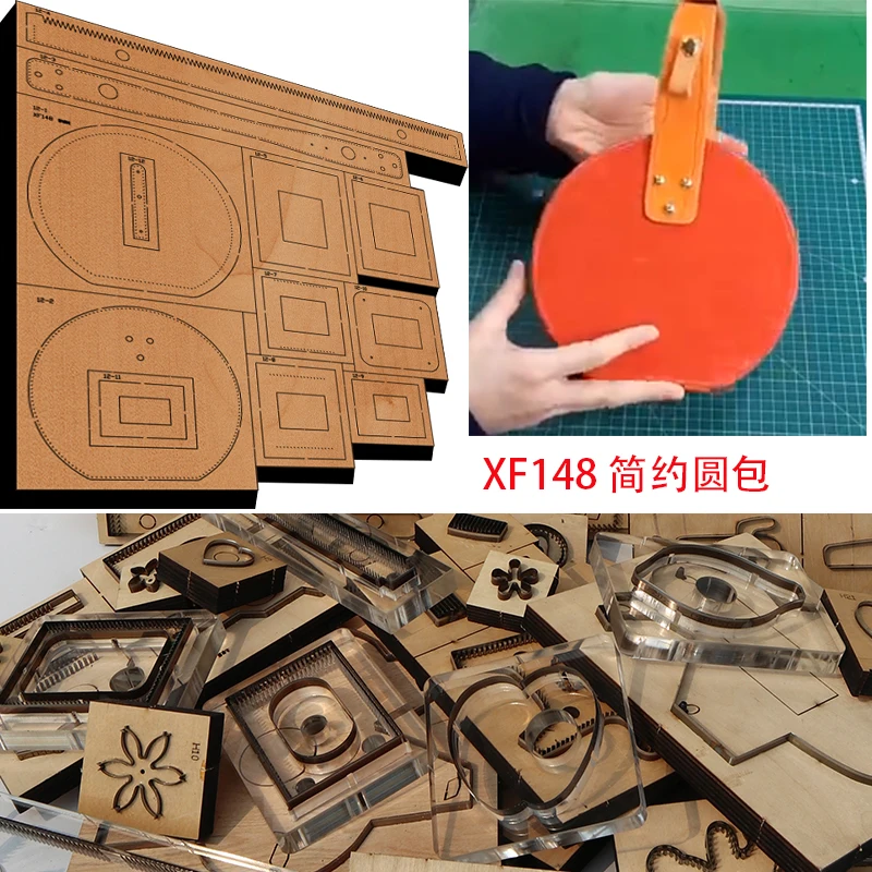 

New Japan Steel Blade Wooden Round hand bag Wallet Leather Craft Punch Hand Tool Cut Knife Mould XF148