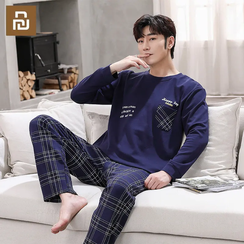 Youpin Spring Autumn Men's Cotton Pajamas Long Sleeved Homewear Leisure Pyjamas Plaid Pants Male Loose Sleepwear Suit Nightwear
Youpin Spring Autumn Men's Cotton Pajamas Long Sleeved Homewear Leisure Pyjamas Plaid Pants Male Loose Sleepwear Suit Nightwear