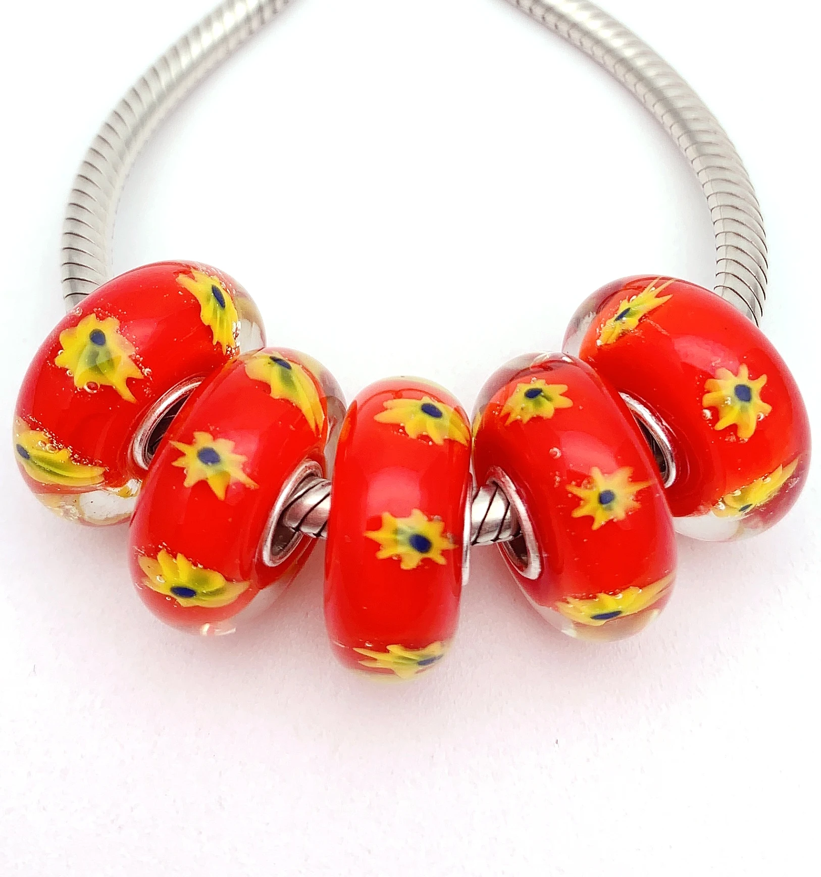XHYG516 5X 100% Authenticity S925 Sterling Silver Beads Murano GlassBeads Fit European Charms Bracelet Diy Jewelry Lampwork
XHYG516 5X 100% Authenticity S925 Sterling Silver Beads Murano GlassBeads Fit European Charms Bracelet Diy Jewelry Lampwork