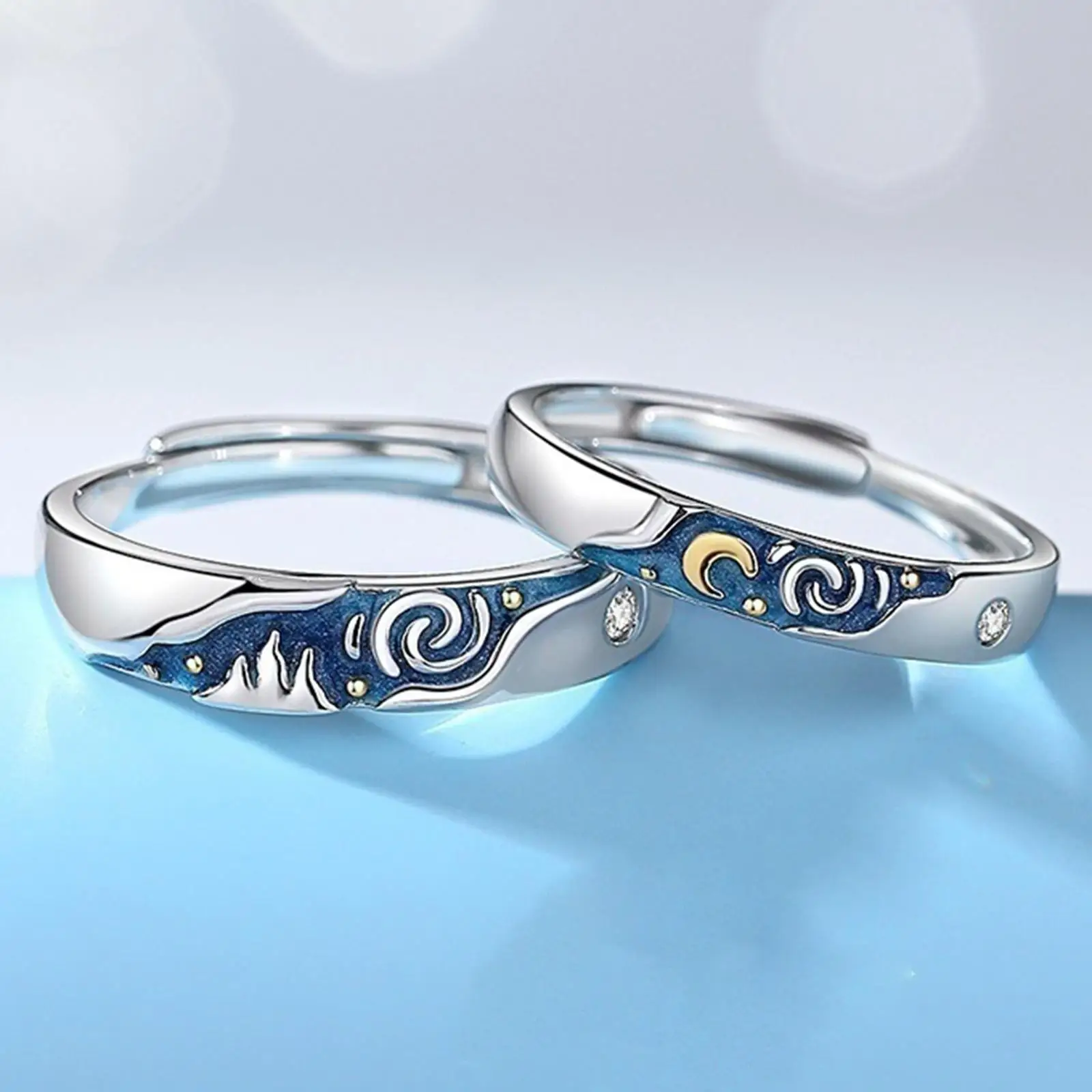 Couple Rings Exquisite Finger Ring Stylish Ornament Romantic Set of 2 for Wedding Valentine's Day Gift Engagement Bands Lover
Couple Rings Exquisite Finger Ring Stylish Ornament Romantic Set of 2 for Wedding Valentine's Day Gift Engagement Bands Lover
