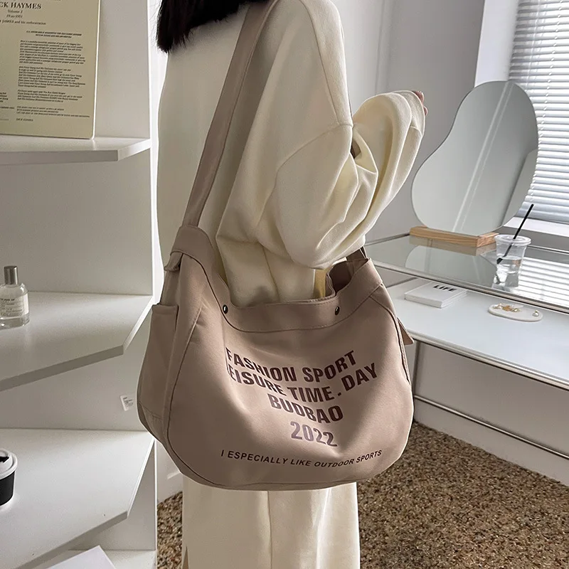 Women'S Tote Bag New Portable Letter Canvas Tote Bag Large Capacity Student Shoulder Shopper Bags Female Commuter Bag Handbag
Women'S Tote Bag New Portable Letter Canvas Tote Bag Large Capacity Student Shoulder Shopper Bags Female Commuter Bag Handbag