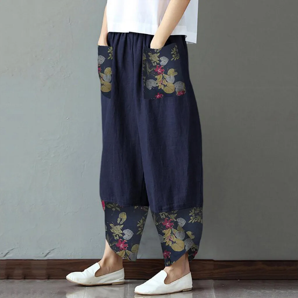 2023 Fashion Summer Vintage Casual Elastic Waist Pants Leg Patchwork Irregular Women Cotton Wide Straight Loose Print Pants
2023 Fashion Summer Vintage Casual Elastic Waist Pants Leg Patchwork Irregular Women Cotton Wide Straight Loose Print Pants