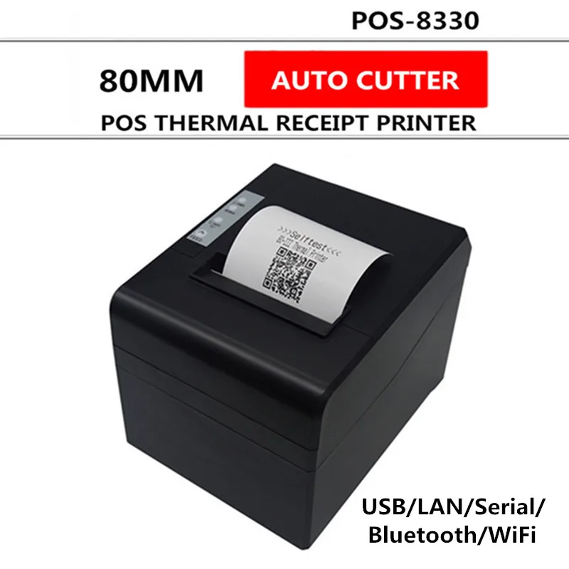 

ZJ-8330 Shopping Mall Retail Catering Cashier Automatic Paper Cutting USB Network Port 80mm Thermal Receipt Printer For Windows