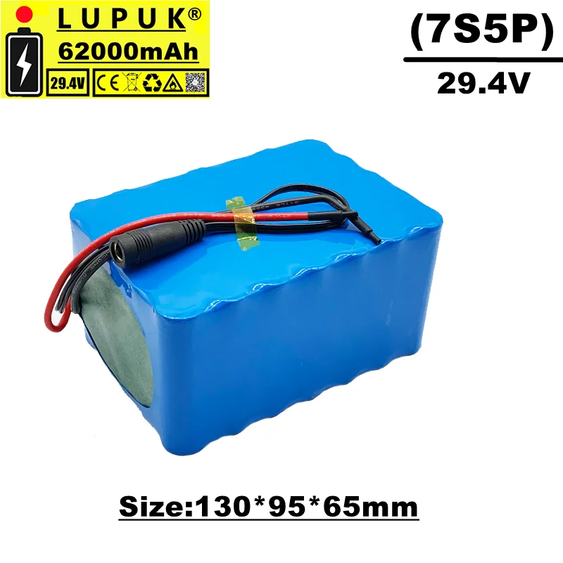 Lupuk Lithium Ion Battery 7s5p 24V, 62ah, 500W, 29.4v, 62000mah for Electric Bike, Wheelchair, built - in BMS protection
Lupuk Lithium Ion Battery 7s5p 24V, 62ah, 500W, 29.4v, 62000mah for Electric Bike, Wheelchair, built - in BMS protection