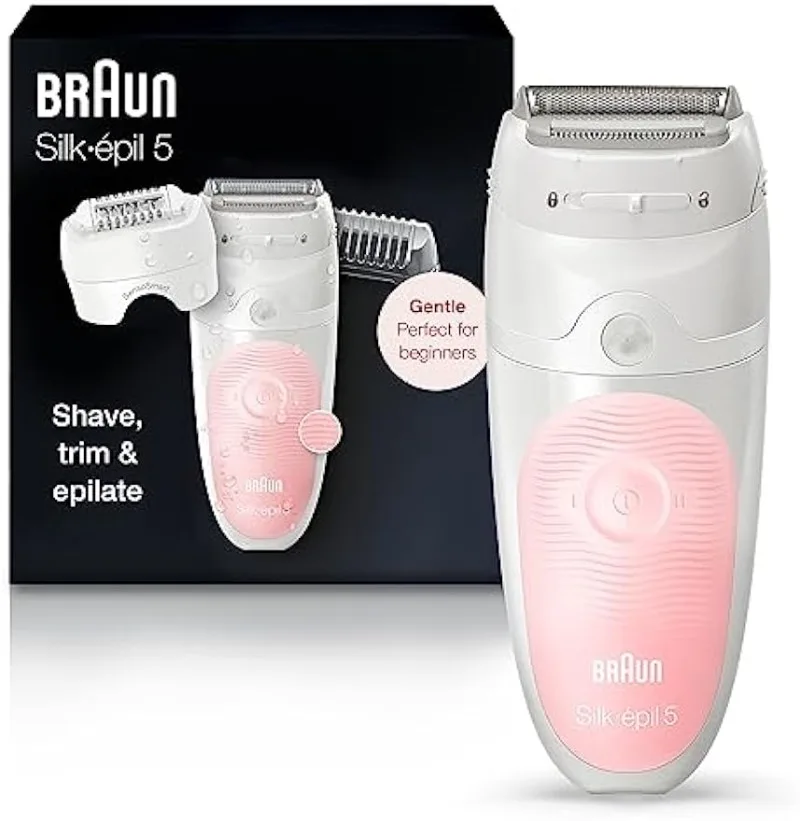 

Эпилятор Braun Silk-epil 5 5-620, устройство для удаления волос для женщин, бритва и триммер, беспроводной, перезаряжаемый, влажный и сухой, набор из 6 шт.