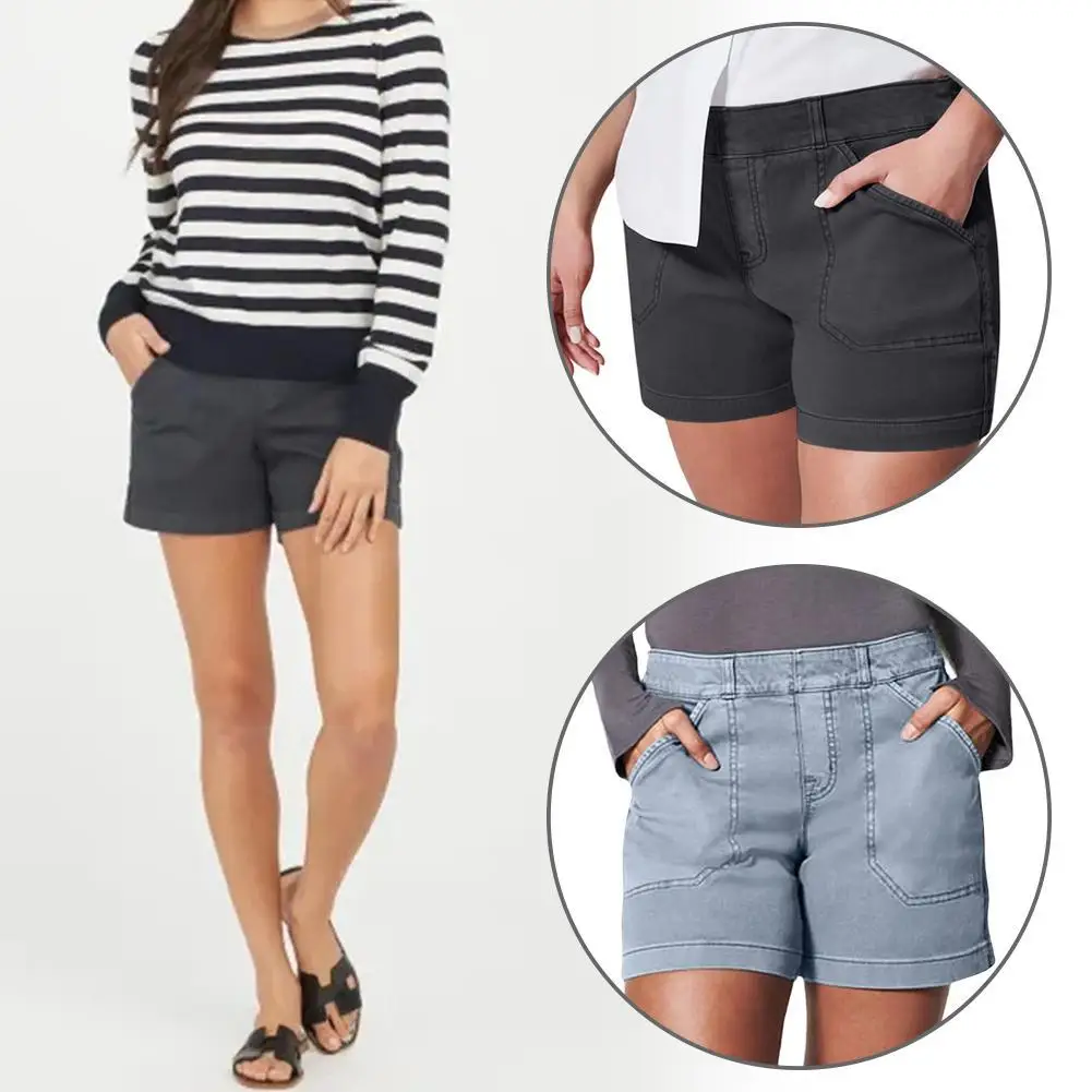 Women's Stretch Twill Shorts Summer Casual Fashion Vintage High Stretch Waist Elastic Skinny New Ripped Lmitation Denim Shorts
Women's Stretch Twill Shorts Summer Casual Fashion Vintage High Stretch Waist Elastic Skinny New Ripped Lmitation Denim Shorts