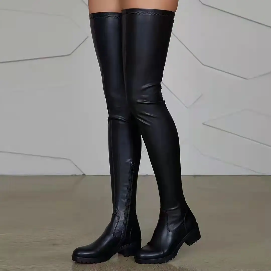2022 Low Heels Red Black Women Thigh High Stretch Boots Casual Shoes Autumn Winter Pu Leather Over The Knee Boots Female Shoes
2022 Low Heels Red Black Women Thigh High Stretch Boots Casual Shoes Autumn Winter Pu Leather Over The Knee Boots Female Shoes