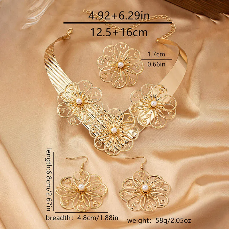 Metal Skeleton Flower Necklace, Earrings and Ring Set Simple Fashion Jewelry Accessories Hot Sale Party Gift New Style 6 Mallzona S61affbf645214fff8c1143f20dbb64734 Metal Skeleton Flower Necklace, Earrings and Ring Set Simple Fashion Jewelry Accessories Hot Sale Party Gift New Style Mallzona