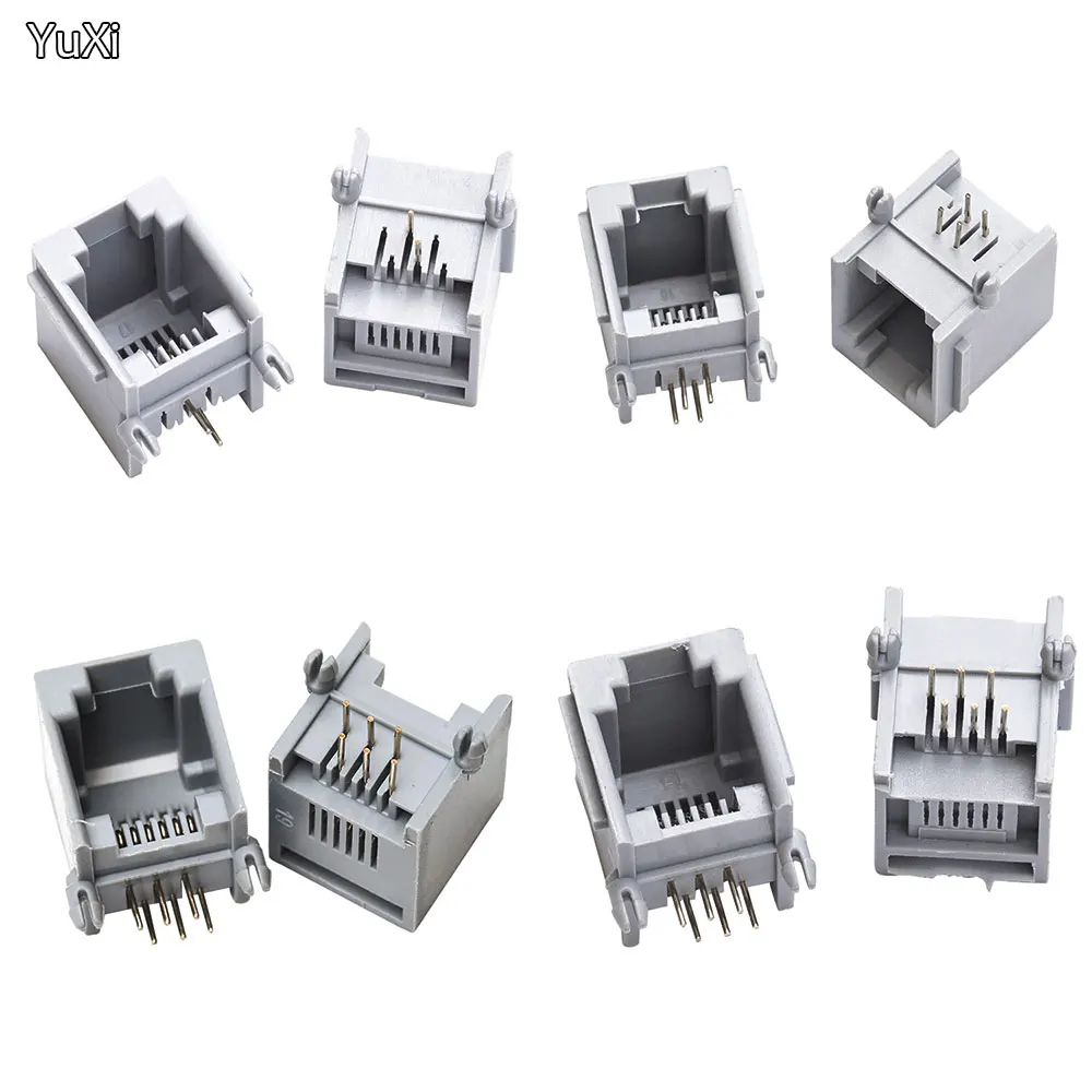 YUXI 10pcs RJ11 Telephone Socket Gray 4P4C 6P4C 6P6C Plug Horizontal Right Angle 4P4C 4-pin Female Socket
YUXI 10pcs RJ11 Telephone Socket Gray 4P4C 6P4C 6P6C Plug Horizontal Right Angle 4P4C 4-pin Female Socket