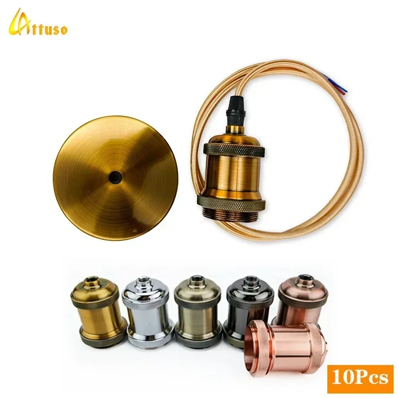 

10pcs/lot E27 Lamp Holder Vintage Edison Bulb Base E26 Pendant Light Bulb Socket Screw Base Light Industrial Lamp Holder Fitting