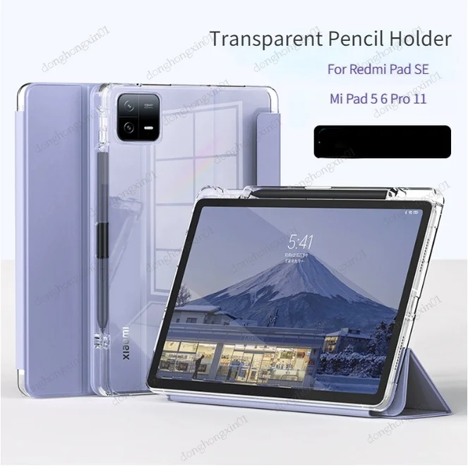 TriFold Case for Xiaomi Pad 6 Pad 6 Pro 2023 for Redmi Pad SE 11" Pad 5 Pro Auto Wake/Sleep Transparent Soft TPU PU Leather Case
TriFold Case for Xiaomi Pad 6 Pad 6 Pro 2023 for Redmi Pad SE 11" Pad 5 Pro Auto Wake/Sleep Transparent Soft TPU PU Leather Case