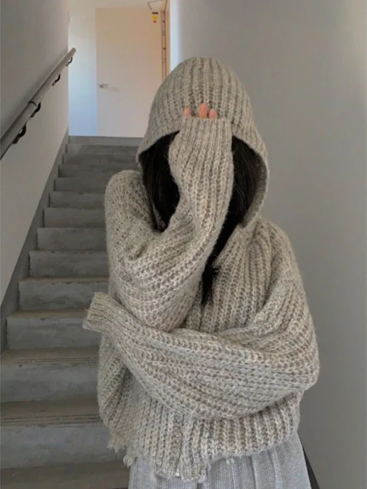 Винтажный серый Укороченный кардиган, женский свитер большого размера с капюшоном в стиле K-POP Харадзюку, корейский трикотажный топ на молнии, уличная одежда
Винтажный серый Укороченный кардиган, женский свитер большого размера с капюшоном в стиле K-POP Харадзюку, корейский трикотажный топ на молнии, уличная одежда