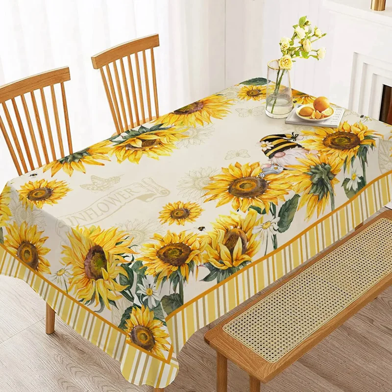 Sunflower Gnome Yellow Vintage Rectangle Tablecloth for Summer Autumn Outdoor Picnic Mat Restaurant Could not close temporary fo
Sunflower Gnome Yellow Vintage Rectangle Tablecloth for Summer Autumn Outdoor Picnic Mat Restaurant Could not close temporary fo
