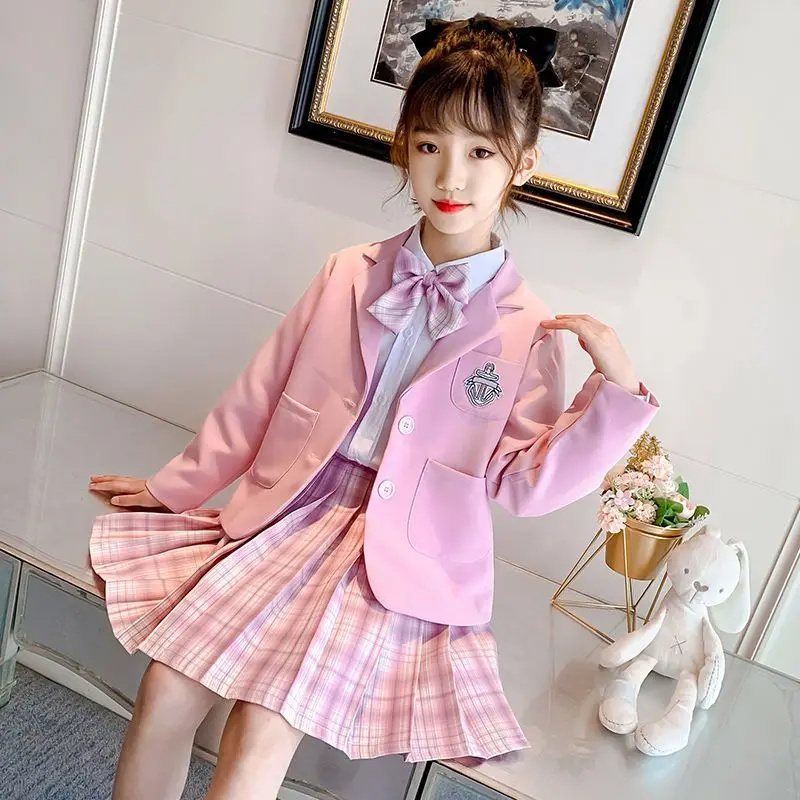Cute Cartoon Girls' Set Spring and Autumn New Children's Jk Uniform Academy Style Coat Shirt Pleated Skirt Three Piece Set
Cute Cartoon Girls' Set Spring and Autumn New Children's Jk Uniform Academy Style Coat Shirt Pleated Skirt Three Piece Set
